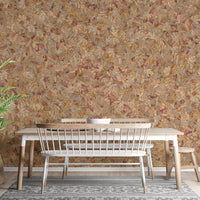 Taupe Brown Autumn Leaf Wallpaper Mural - Giffywalls