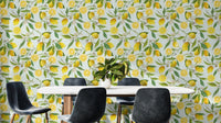 Lemon Design Wallpaper Mural for bright rooms
