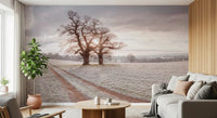 Misty Morning Meadow Wall Mural