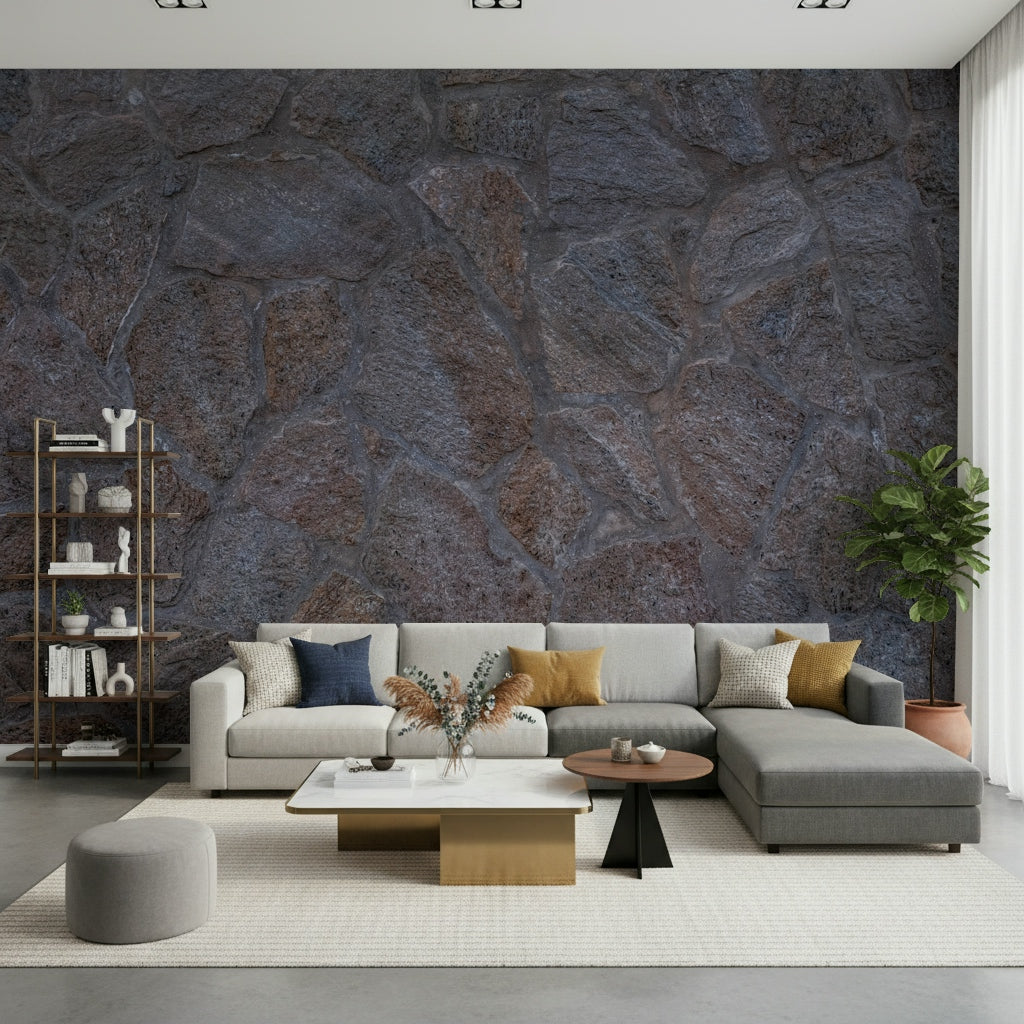 A beautiful rustic stone wallpaper mural for a modern home.

