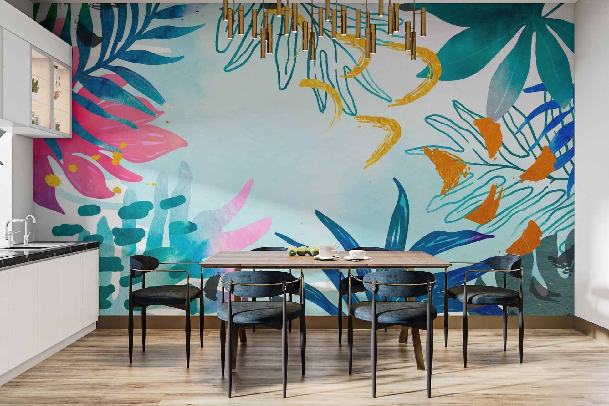 Summer Watercolors Wallpaper Mural - Giffywalls