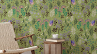 Enchanting butterfly meadow green wallpaper with vibrant hues.