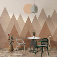 Geometric peaks artwork – Brown Geometric Mountains Wallpaper
