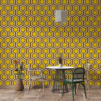 1970s brown and yellow geometric wallpaper
