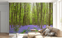 Springtime Woodland Floral Path Wall Mural
