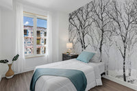 Winter snow forest wallpaper mural scene