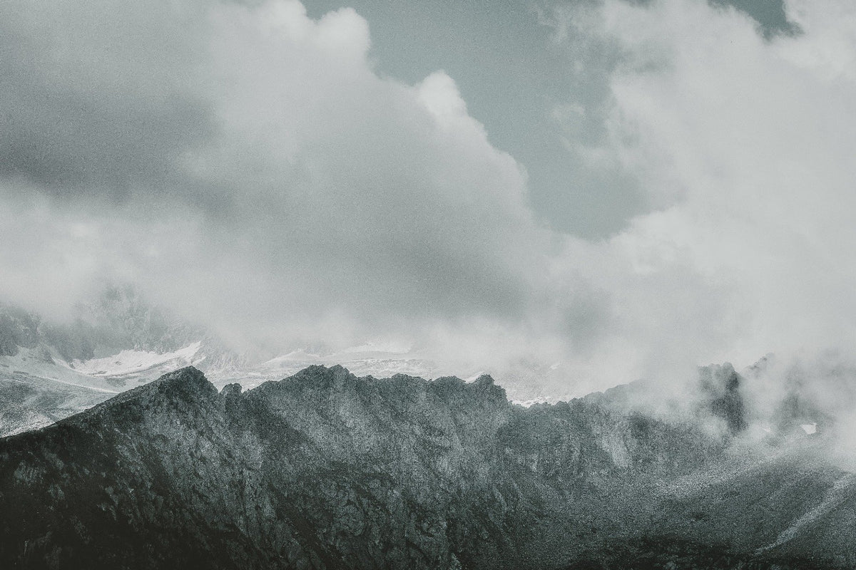 Snow Mountains Foggy Wallpaper Mural in your room
