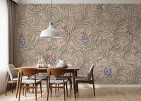 Playful Monkeys in Porcelain Vases Wall Mural