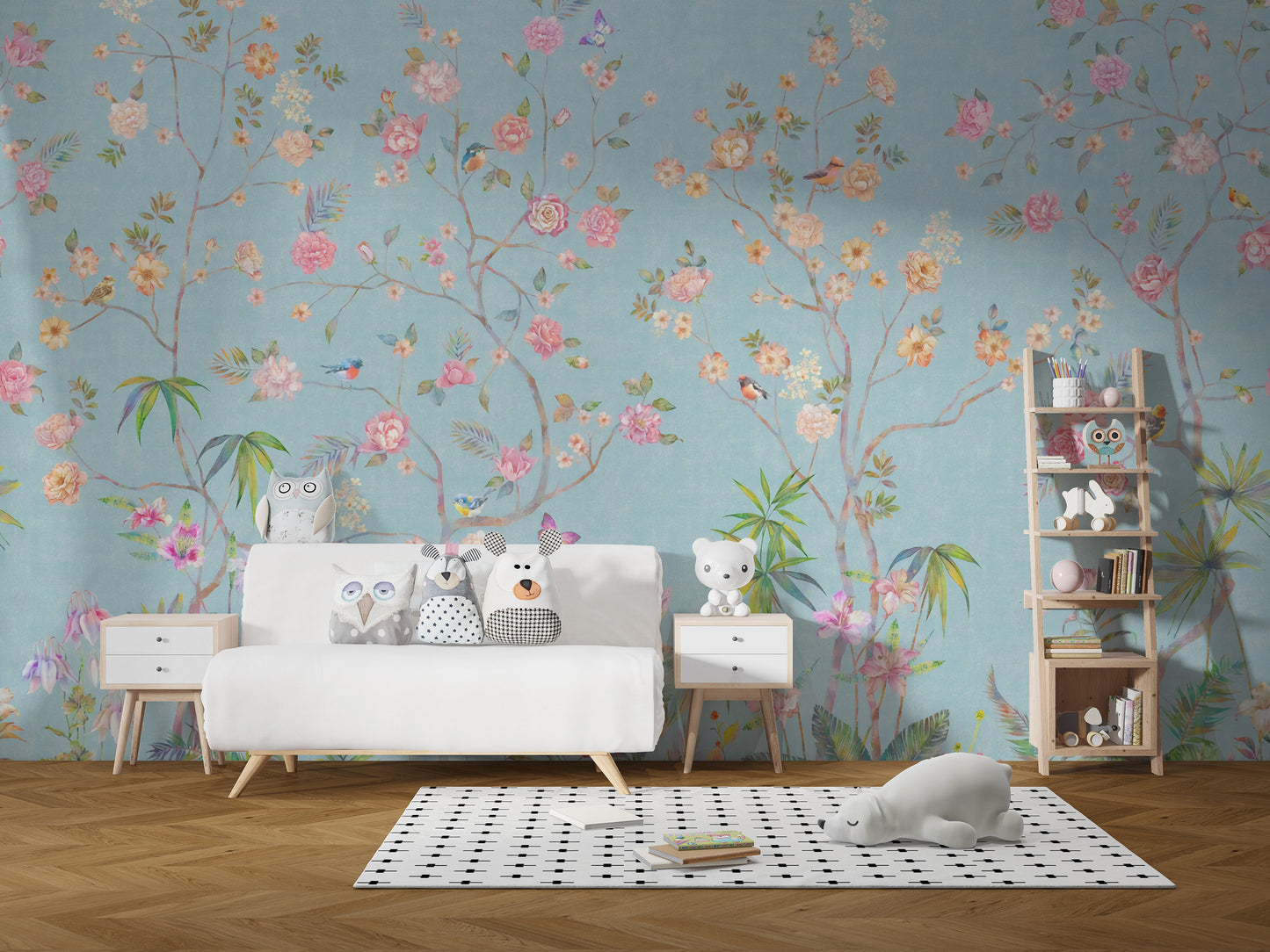 Blue Chinoiserie Wall Mural
