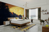 Tranquil sunset view in golden tones – perfect nature wallpaper

