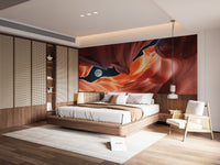 Colorful slot canyon wallpaper accents
