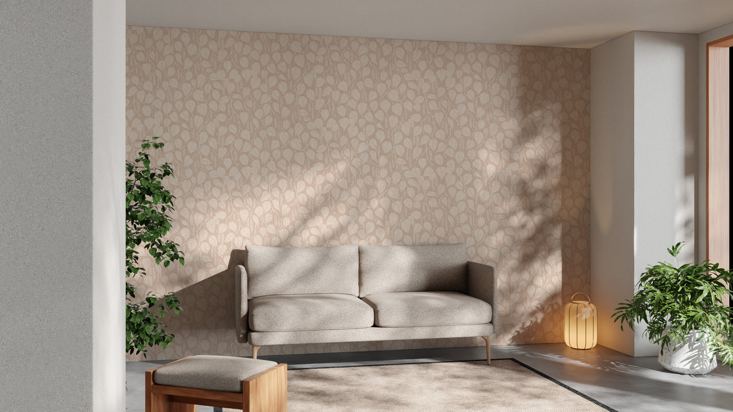 Terra-Toned Dewy Birch Branches Wallpaper⁠