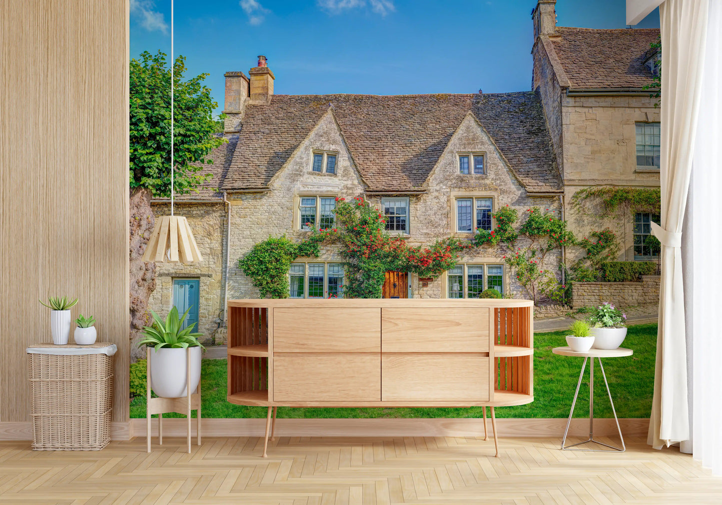 English Countryside Rose Garden Wall Mural
