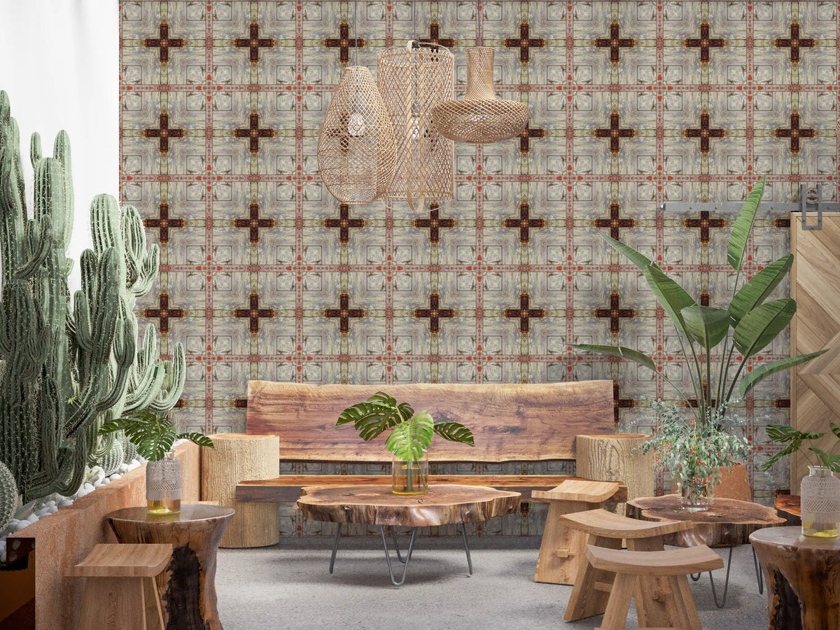 Cafe toughened by the aged industrial cross wallpaper GD12132