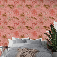 Vintage Oceanic wallpaper creating a nostalgic seaside ambiance.
