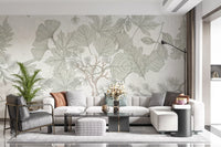 Serene Woodland Sketch Wall Mural