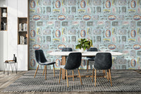 Subtle sardine wallpaper for kitchens

