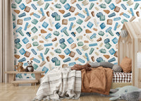 Retro Toy Blocks Wallpaper