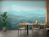 Misty Mountain Layers Wallpaper – Mountain-Themed Interior