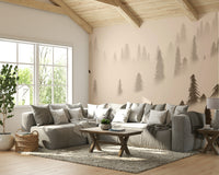 Northern Forest Sepia Wallpaper – Rustic Wall Decor