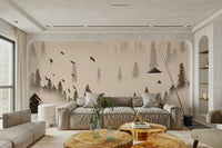 Northern Forest Sepia Wallpaper – Peel and Stick Wallpaper