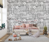 Abstract Township Wallpaper Mural for unique walls