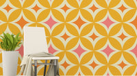 Portuguese Yellow Tiles Azulejos Design Wallpaper for walls