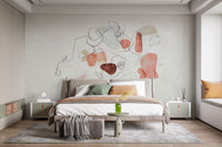Subtle ethereal watercolor wallpaper mural for rooms