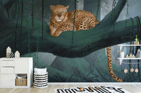 Leopard Rainforest Wall Mural - Giffywalls