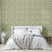 Earthy wallpaper featuring magnolia blossoms and foliage

