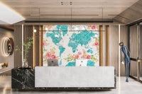 Elegant teal watercolor map for minimalist décor

