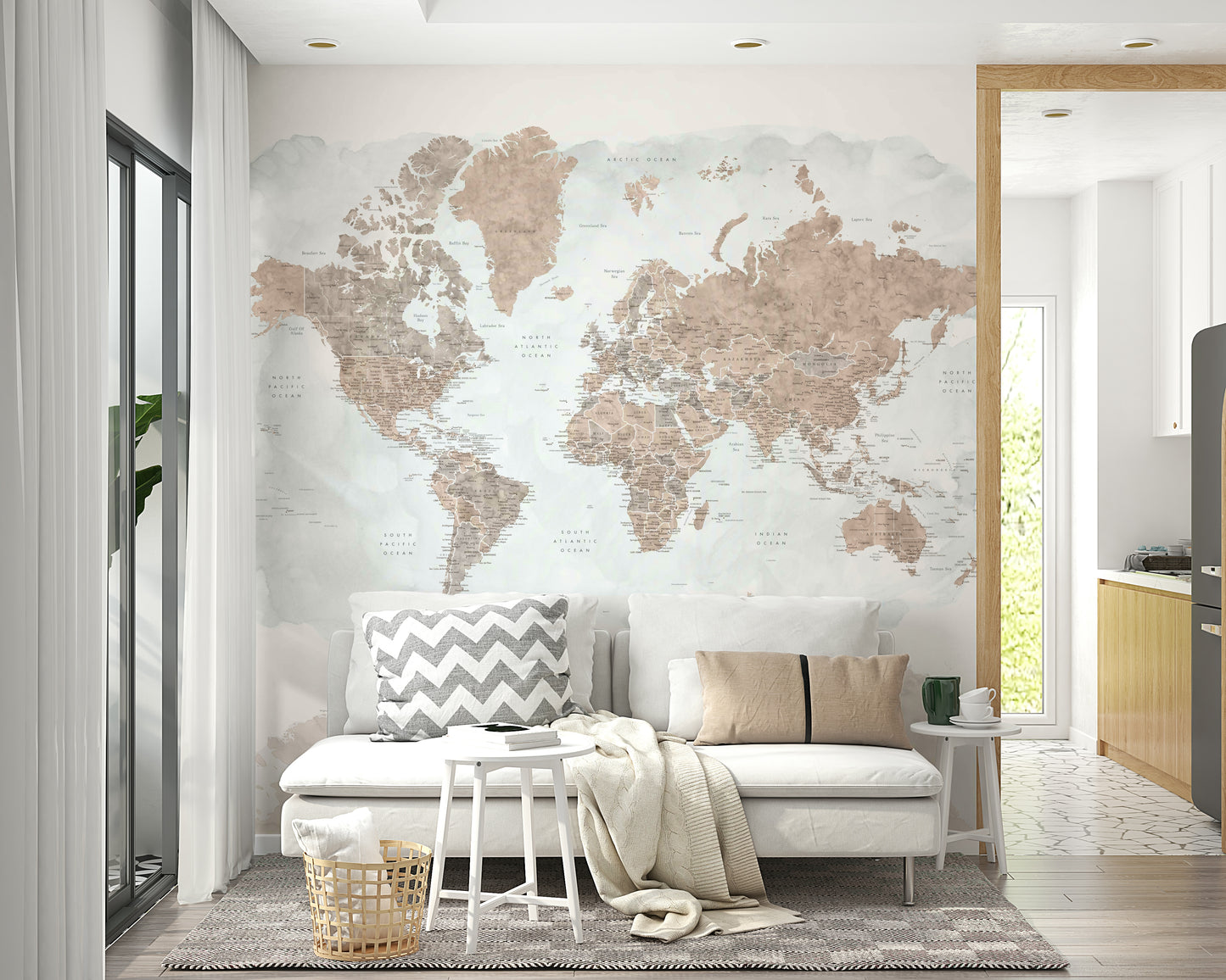 Antique World Map Watercolor Wallpaper