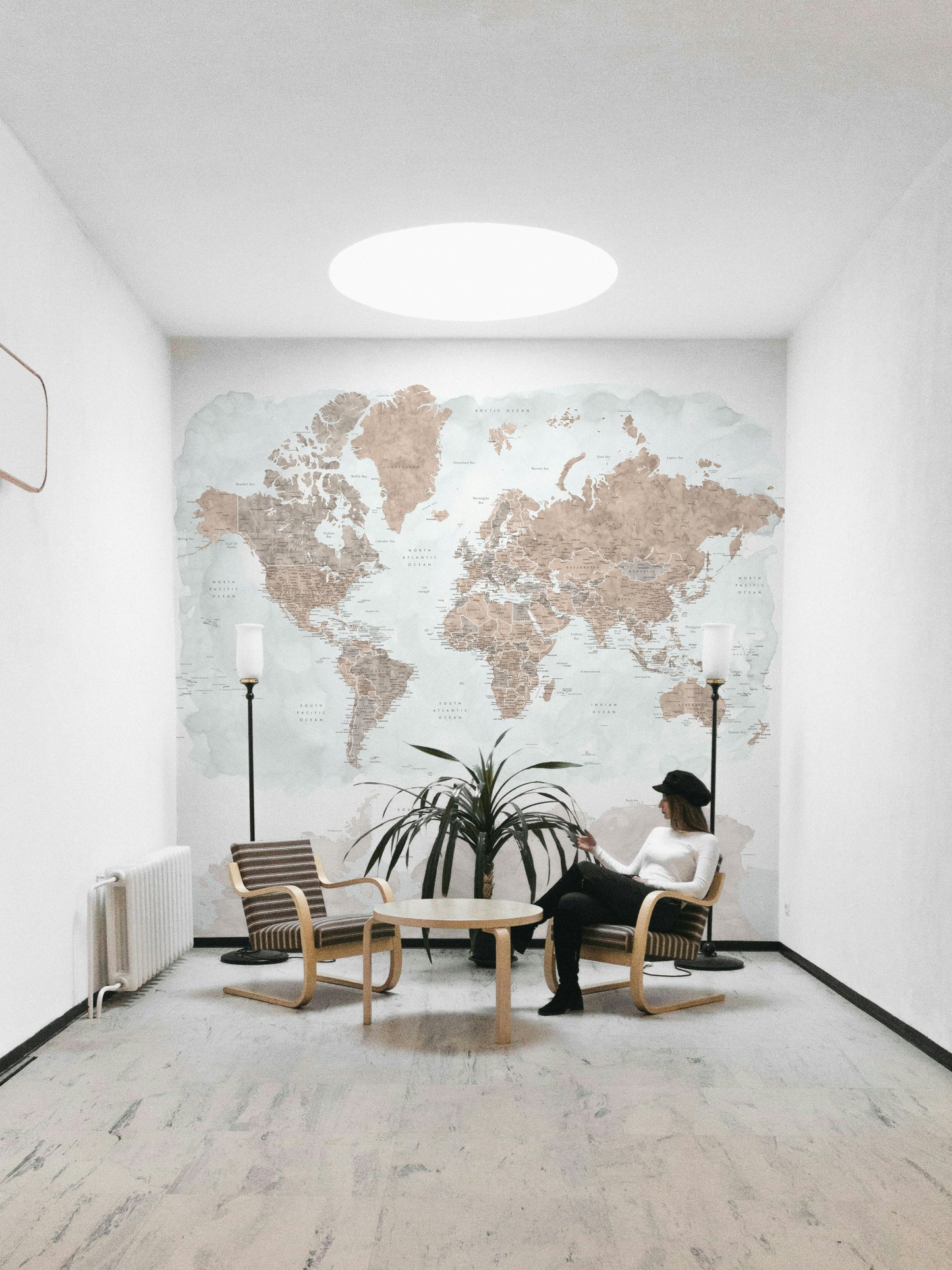 Antique World Map Watercolor Wallpaper