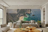 Tranquil beach wallpaper featuring gentle waves and sky

