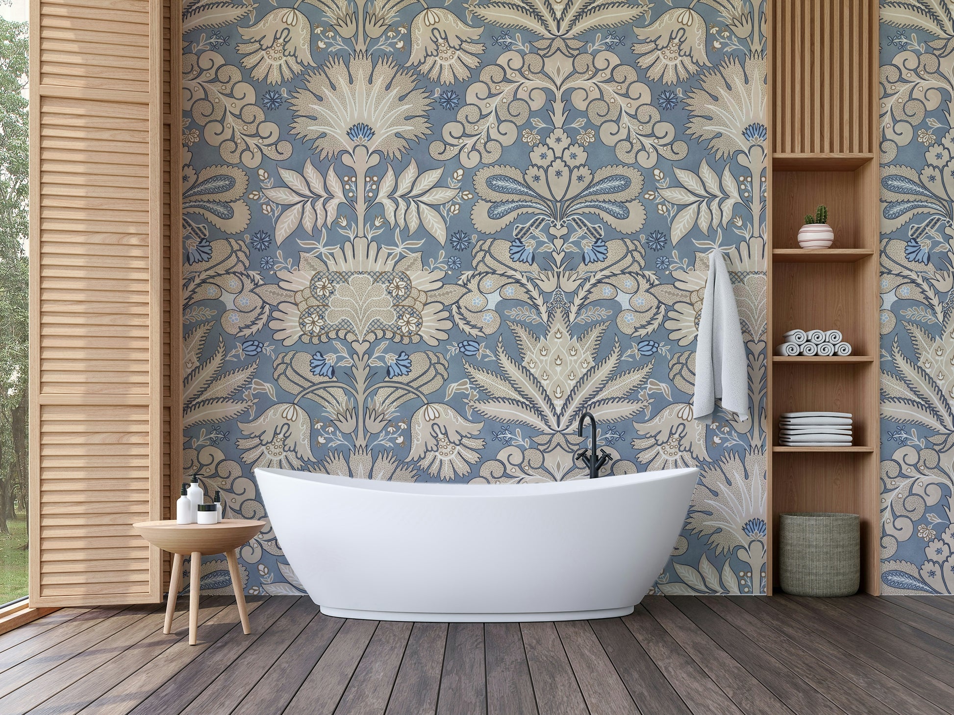 Sophisticated wall decor with botanical damask prints

