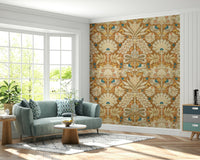 Traditional wallpaper with botanic damask detailing

