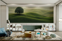 Serene Hills wallpaper with soft rolling landscape design

