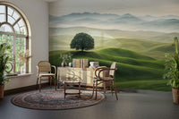 Soothing hillscape wallpaper for modern wall decor

