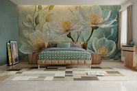 Wallpaper for walls showcasing delicate flower whispers

