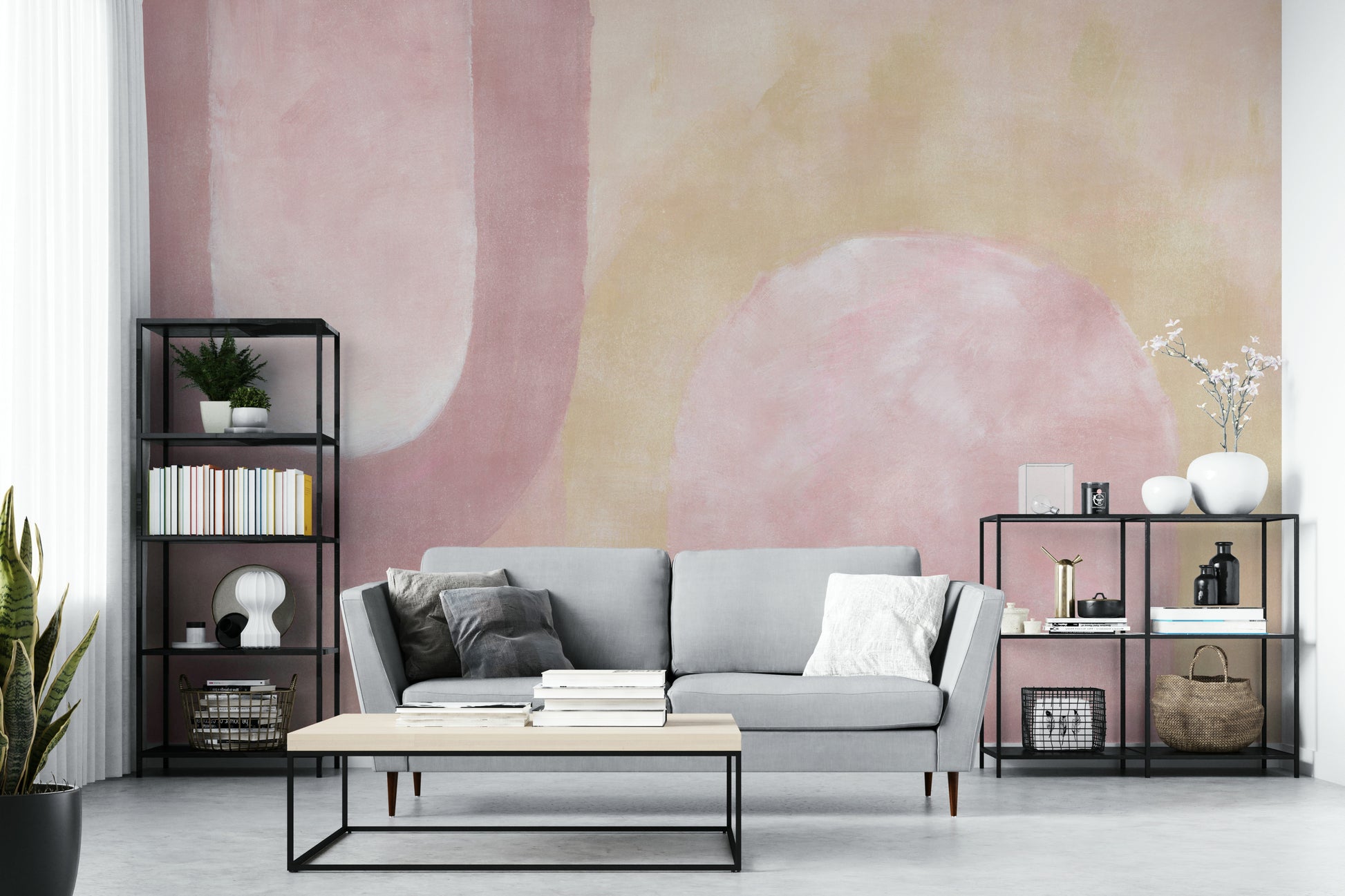 Soft blush wall art pattern for modern spaces

