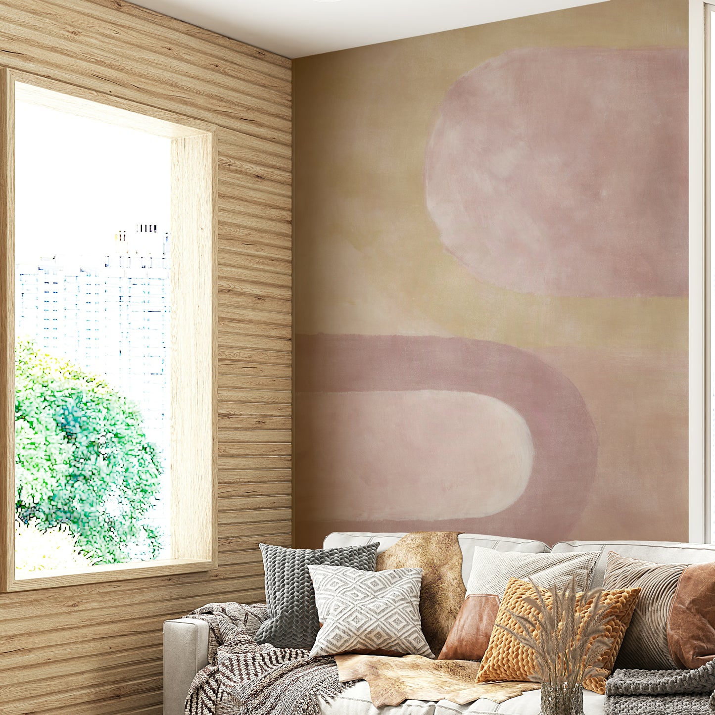 Soft abstract blush wallpaper design

