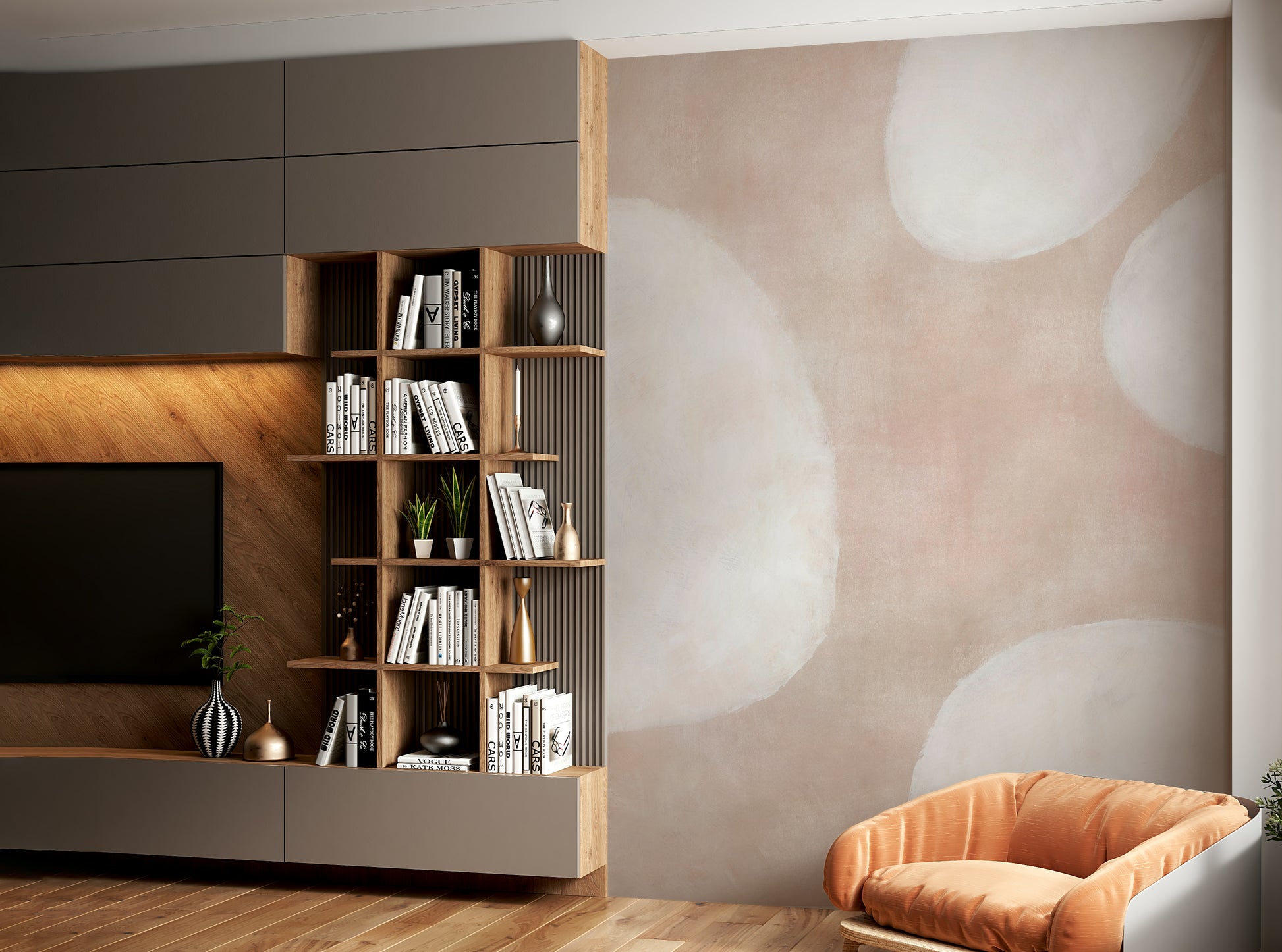 Soft sky and cloud wall covering

