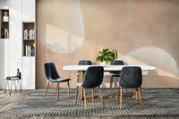 Misty neutral shapes wall mural

