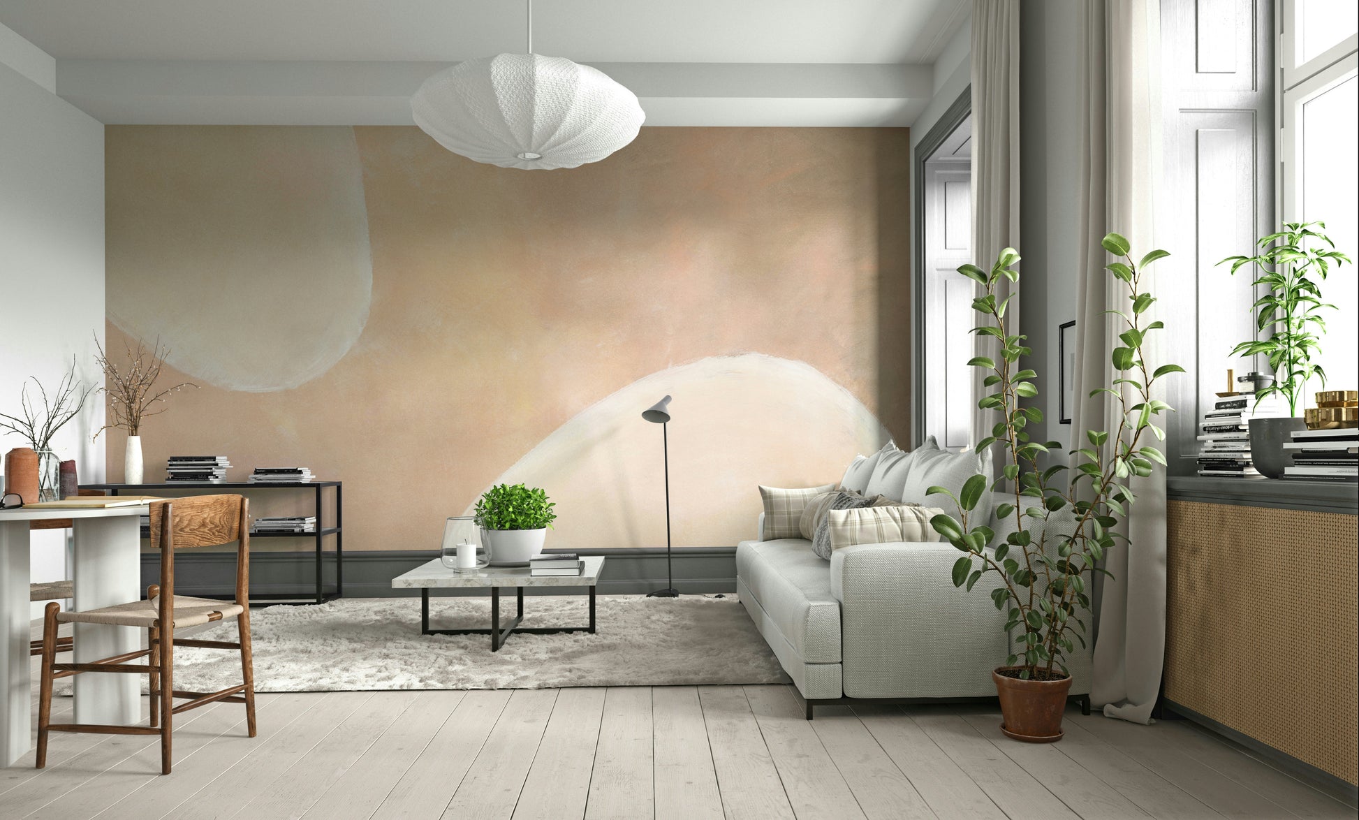 Soft abstract forms in beige tones

