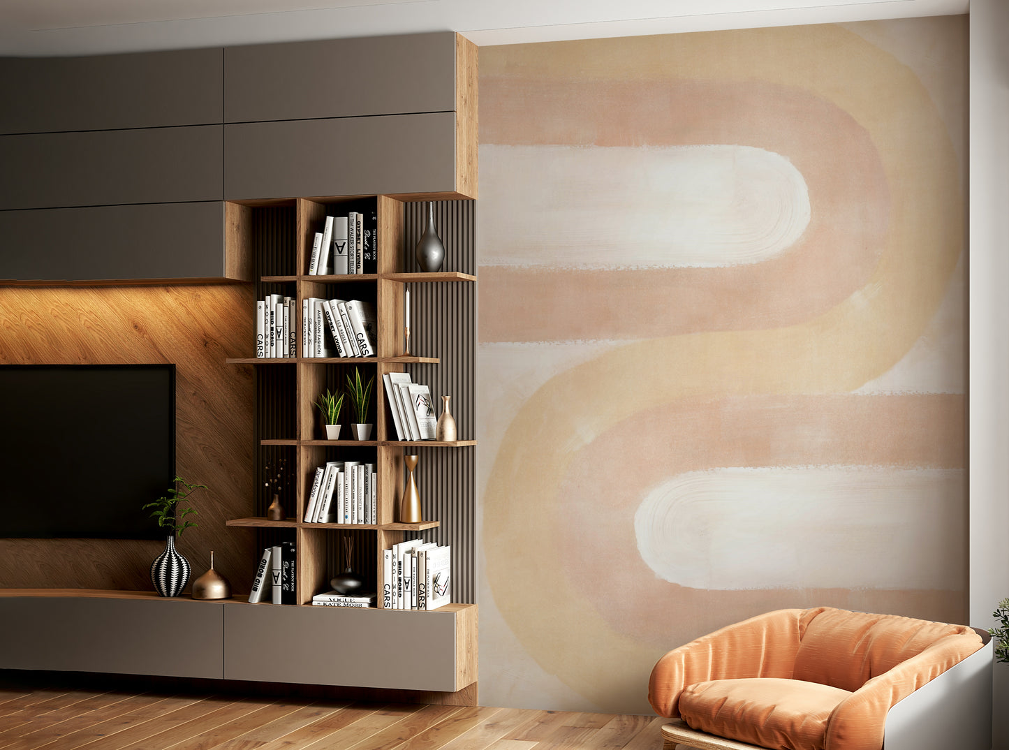 Blush horizon arch wallpaper design

