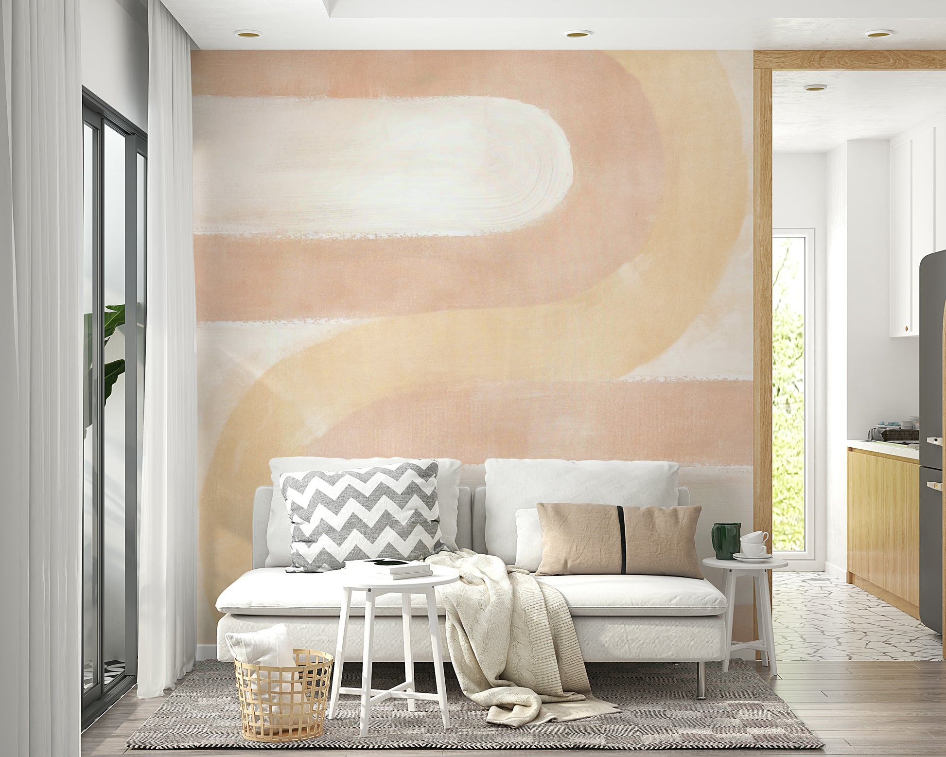 Soft arch shapes in blush tones

