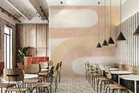 Contemporary blush arch wall covering

