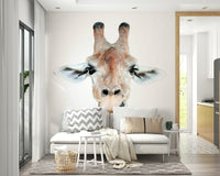 Happy giraffe wallpaper with playful illustrations

