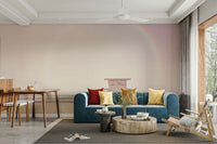 Nautical wallpaper with striped beach cabins

