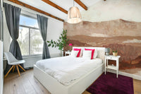 Watercolor-inspired painted peaks wall mural

